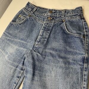 Vintage 80s Levi's 573 Womens High Waisted Jeans Med Wash Button Fly Size 9 USA